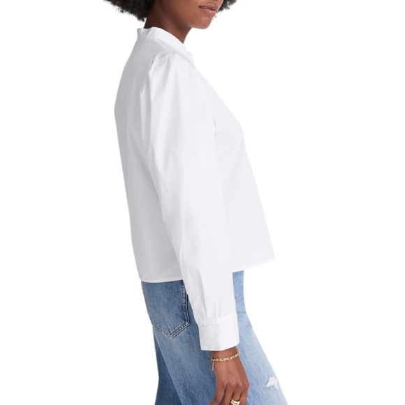 Madewell Puff-Sleeve Button-Up Shirt in White - Picture 3 of 7